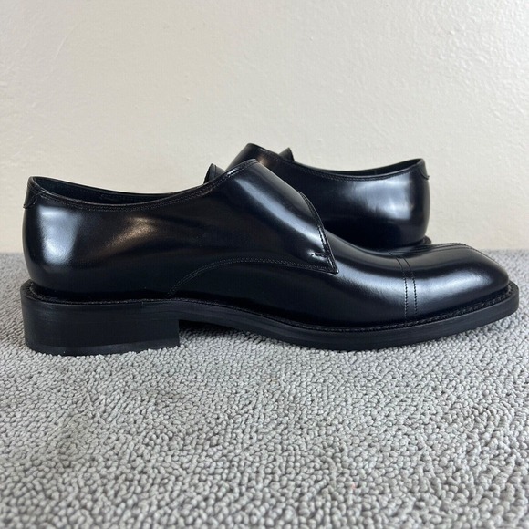 Mercanti Fiorentini Monk Strap Slip On Black Leather Dress Shoes Men's Size 12 - Picture 6 of 11